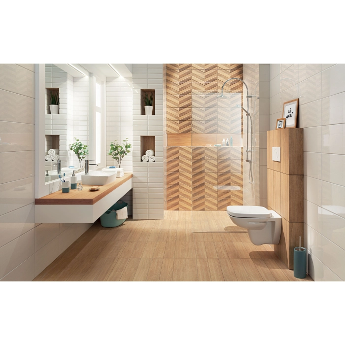 Tubądzin Domino Płytka ścienna Brika wood STR 22,3x44,8