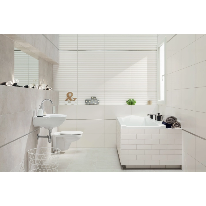 Tubądzin Domino Płytka ścienna Burano white STR 30,8x60,8