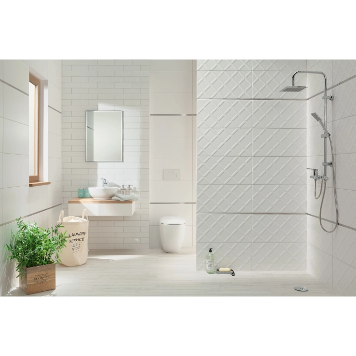 Tubądzin Domino Płytka ścienna Burano white STR 30,8x60,8