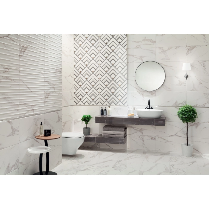 Tubądzin Domino Płytka ścienna Bonella white STR 30,8x60,8