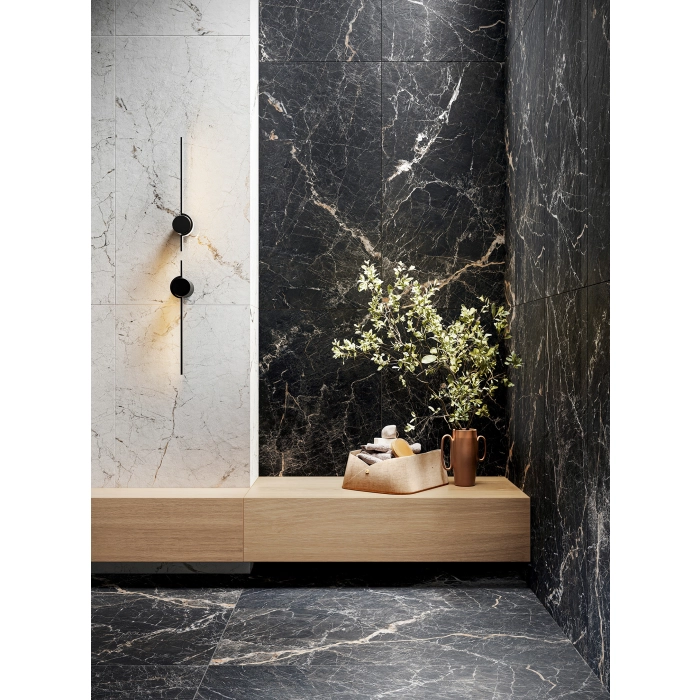 Tubądzin Domino Płytka gresowa Veneto black STR 59,8x59,8x0,8