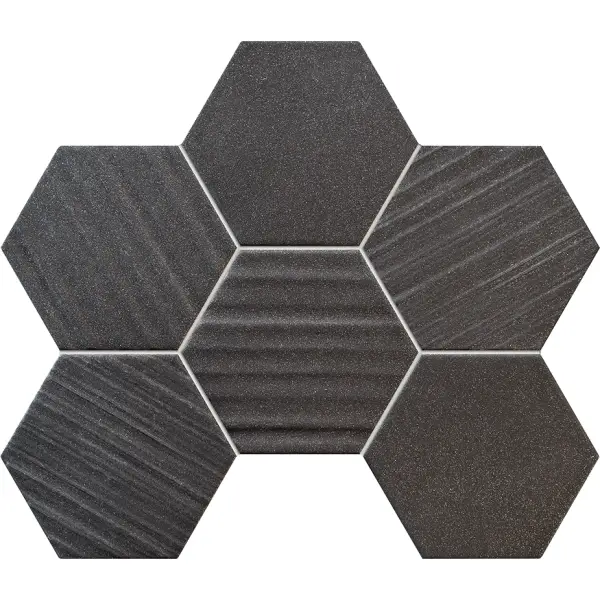 Tubądzin Mozaika ścienna Horizon hex black 28,9x22,1