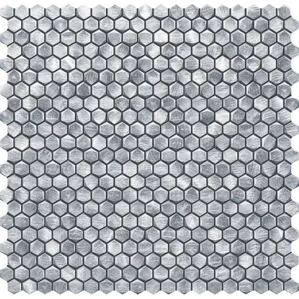 Tubądzin Mozaika ścienna Drops metal silver hex 30x30,2