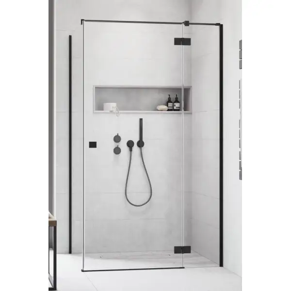 Radaway Essenza Black KDJ kabina prysznicowa czarna 110x120 drzwi prawe 1385041-54-01R+1384054-01-01