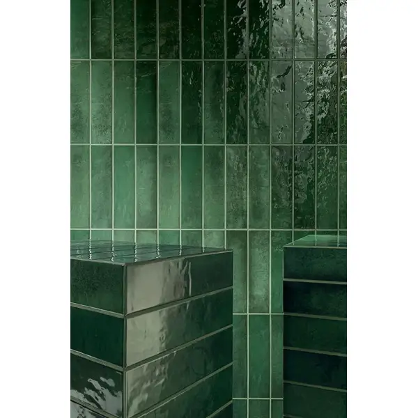 Tubądzin Płytka ścienna Masovia verde A gloss STR 29,8x7,8x1