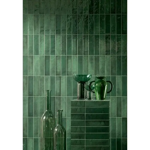 Tubądzin Płytka ścienna Masovia verde C gloss STR 29,8x7,8x1