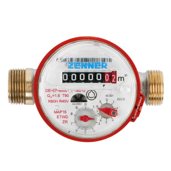 Invena Wodomierz Woda Ciepła 1/2"Bez Śrubunk. 1,6m3 Mid