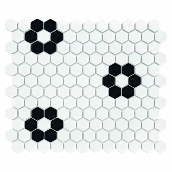 Dunin Mini Hexagon B&W Flower Mozaika 26x30