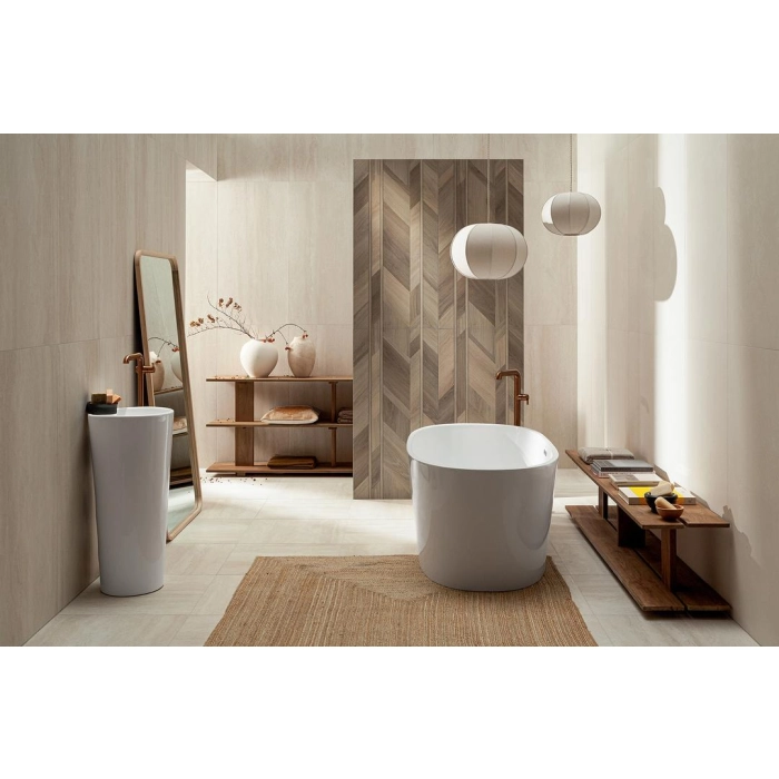 Tubądzin Płytka gresowa Echo Lamella brown STR 119,8x59,8x0,9