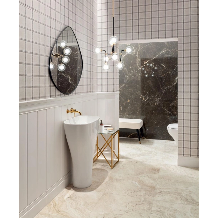 Tubądzin Maciej Zień Listwa ścienna Timeless white 2 32,8x7,4