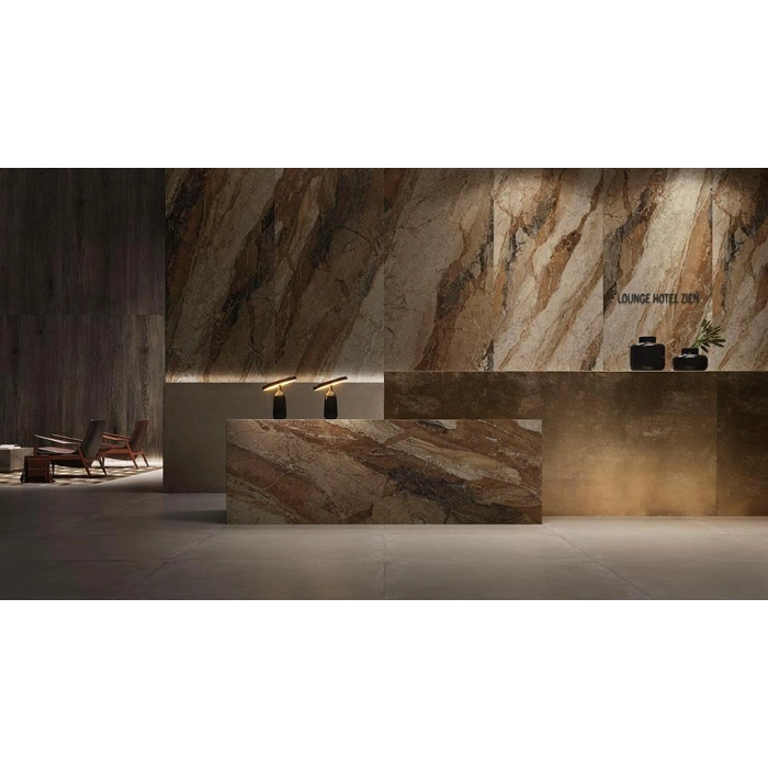 Tubądzin Maciej Zień Płytka gresowa Lounge Stone Brown SAT STR 274,8x119,8