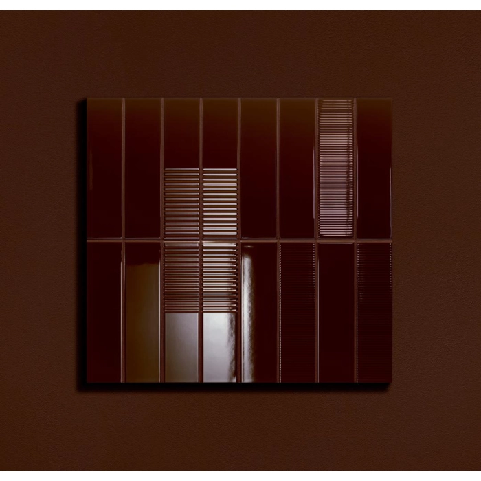 Tubądzin Płytka ścienna Groove brown gloss 29,8x7,8x1