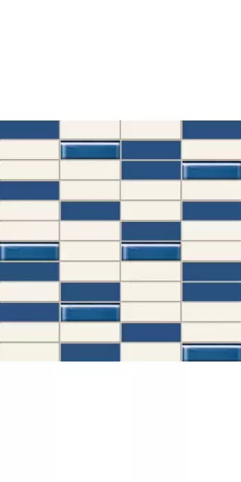 Tubądzin Domino Mozaika ścienna prostokątna Joy niebieska glass 29,8x29,8