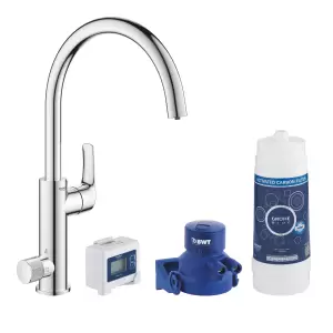 Grohe Blue Pure Eurosmart zestaw startowy z wylewką w kształcie c chrom 30383000
