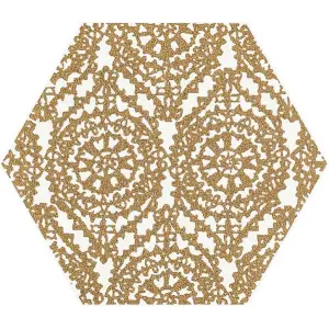 Paradyż Shiny Lines Gold Heksagon Inserto A 19,8x17,1