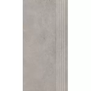 Paradyż Silkdust Light Grys Stopnica Prosta Nacinana Mat. 29,8x59,8