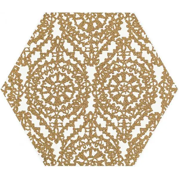 Paradyż Shiny Lines Gold Heksagon Inserto A 19,8x17,1