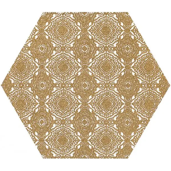 Paradyż Shiny Lines Gold Heksagon Inserto E 19,8x17,1