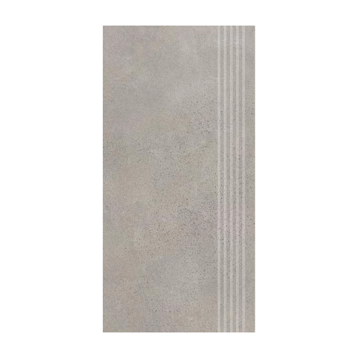 Paradyż Silkdust Light Grys Stopnica Prosta Nacinana Półpoler 29,8x59,8