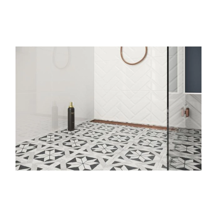 Paradyż Modern Bianco Gres Szkl. Struktura Octagon 19,8x19,8