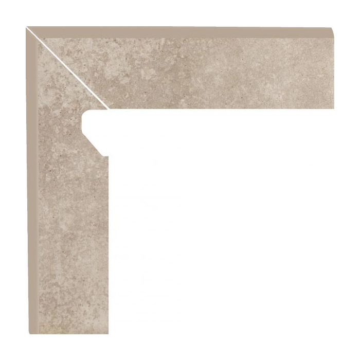 Paradyż Viano Beige Cokół Cięty  2 El.-Lewy 8,1x30