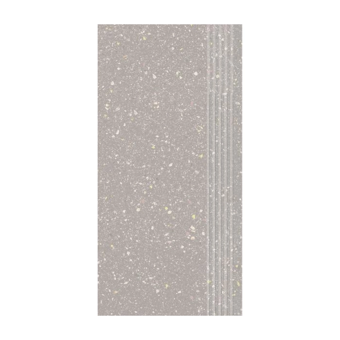 Paradyż Macroside Silver Stopnica Prosta Nacinana Półpoler 29,8x59,8