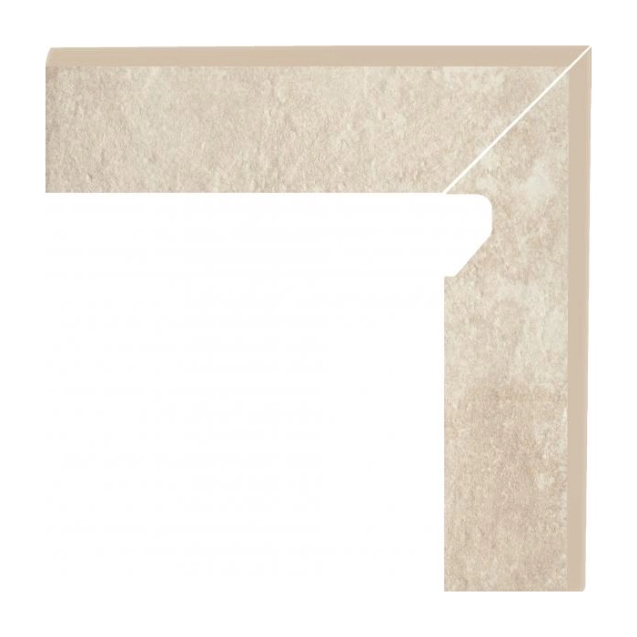 Paradyż Scandiano Beige Cokół Cięty 2 El.-PRAWY 8,1x30