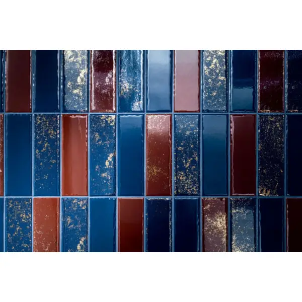 Tubądzin Płytka ścienna Blue Stone bar burgundy 23,7x7,8