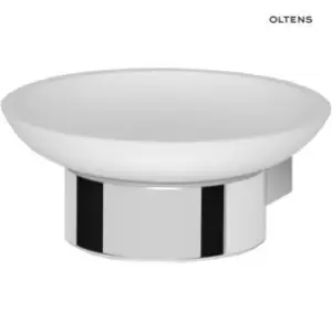 Oltens Vernal mydelniczka z uchwytem biała ceramika/chrom 84102000