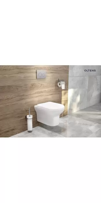 Oltens Gulfoss szczotka do WC wisząca z uchwytem biała ceramika/chrom 82101000