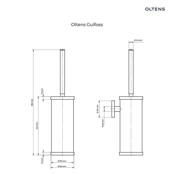 Oltens Gulfoss szczotka WC wisząca chrom 82100100