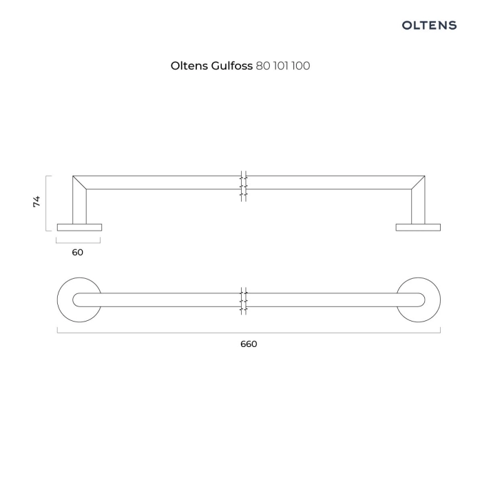 Oltens Gulfoss wieszak na ręcznik 60 cm pojedynczy chrom 80101100