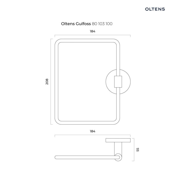 Oltens Gulfoss szczotka do WC wisząca z uchwytem biała ceramika/chrom 82101000