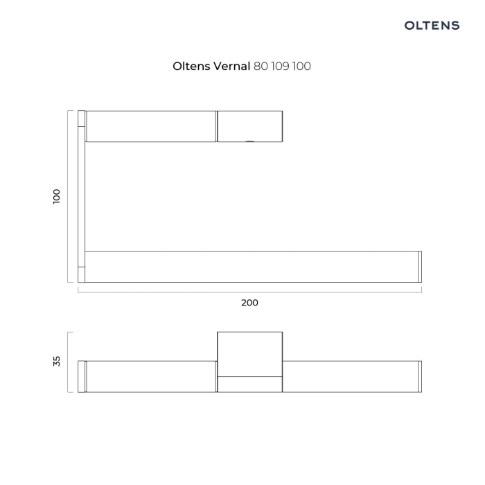 Oltens Vernal szczotka do WC wisząca z uchwytem biała ceramika/chrom 82102000