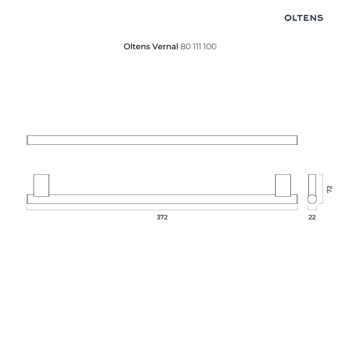 Oltens Vernal wieszak na ręcznik 45 cm pojedynczy chrom 80112100