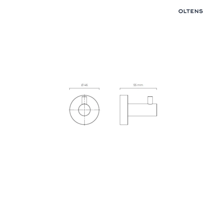 Oltens Gulfoss haczyk na ręcznik czarny mat 80008300