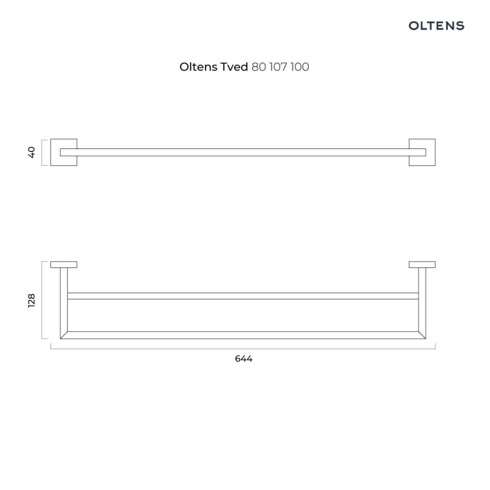 Oltens Tved wieszak na ręcznik 60 cm podwójny chrom 80107100