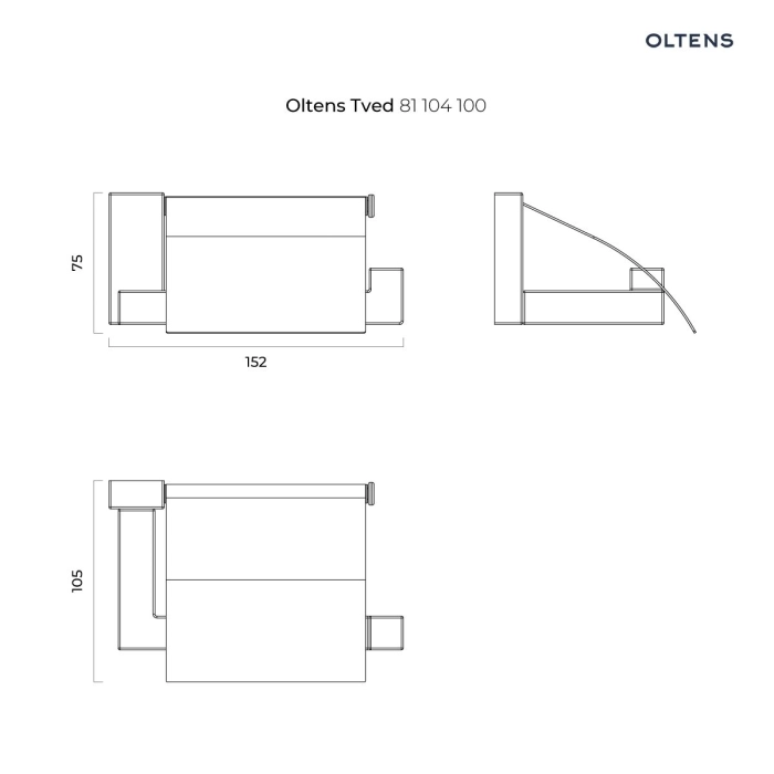 Oltens Tved uchwyt na papier toaletowy chrom 81104100