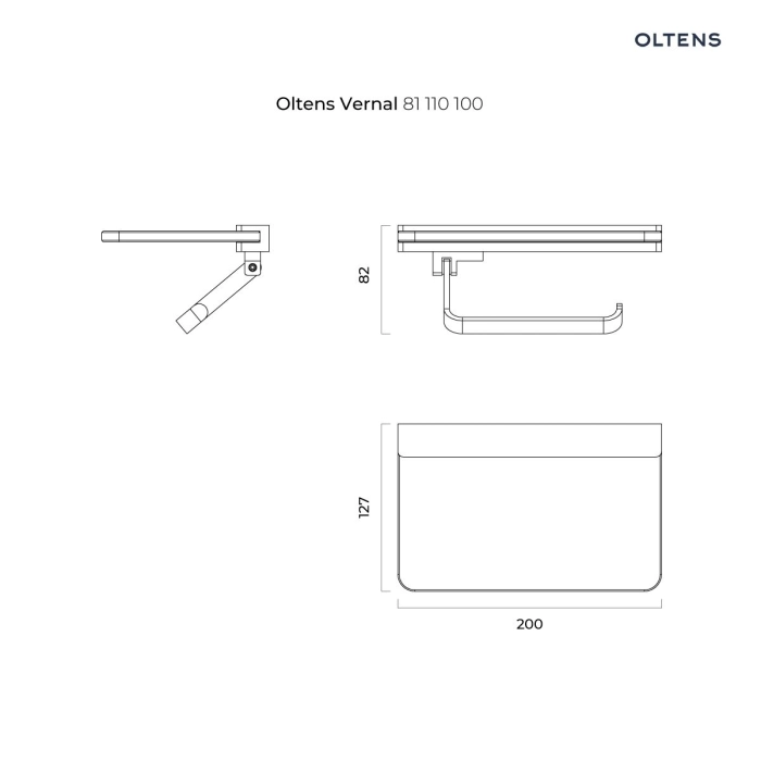 Oltens Vernal uchwyt na papier toaletowy z półką chrom 81110100