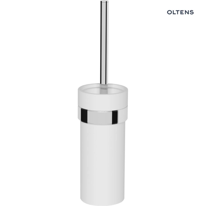 Oltens Vernal szczotka do WC wisząca z uchwytem biała ceramika/chrom 82102000