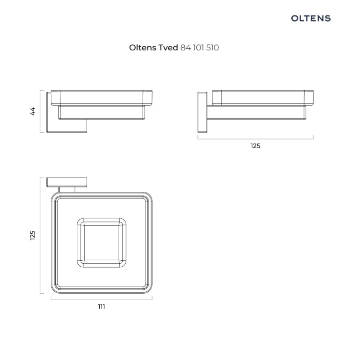 Oltens Tved mydelniczka z uchwytem szkło szronione/chrom 84101510