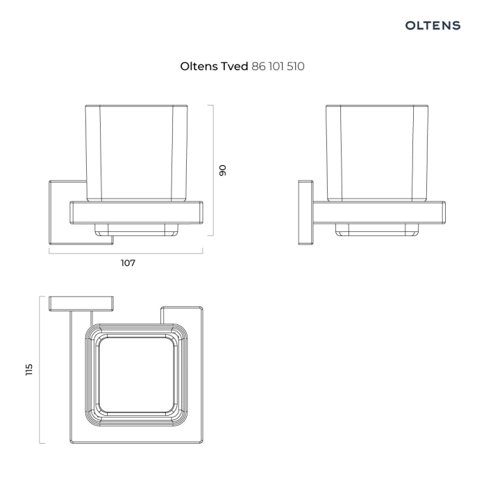 Oltens Tved szklanka z uchwytem szkło szronione/chrom 86101510
