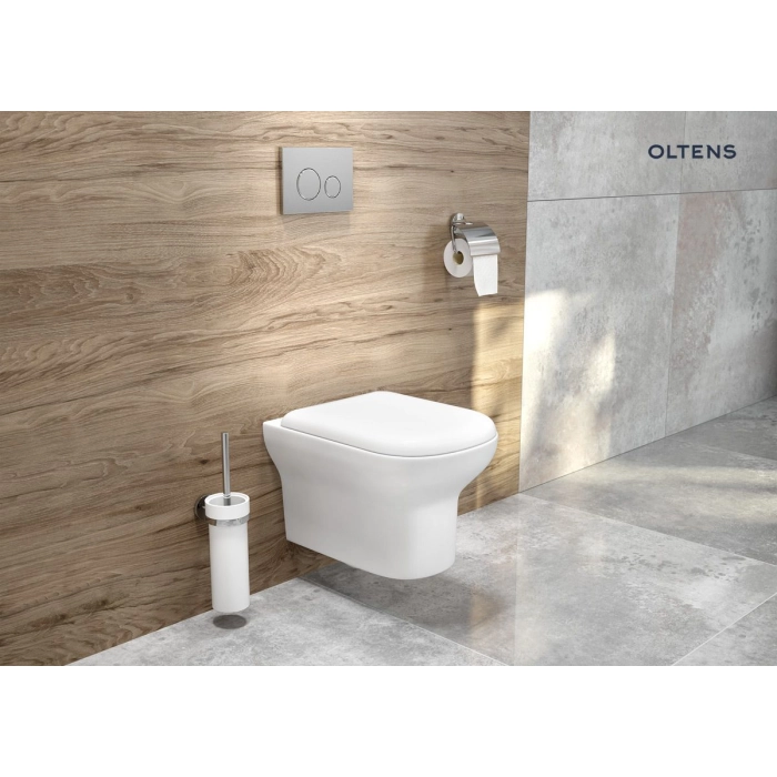 Oltens Gulfoss szczotka do WC wisząca z uchwytem biała ceramika/chrom 82101000