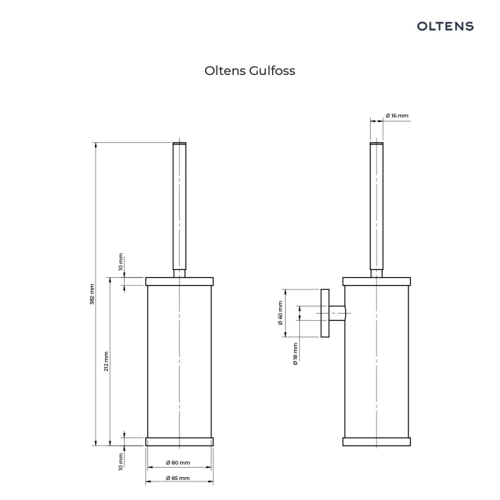 Oltens Gulfoss szczotka WC wisząca czarny mat 82100300