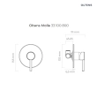 Oltens Molle bateria prysznicowa podtynkowa kompletna złota 33100800