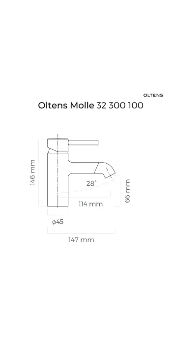 Oltens Molle bateria umywalkowa stojąca wysoka czarny mat 32400300
