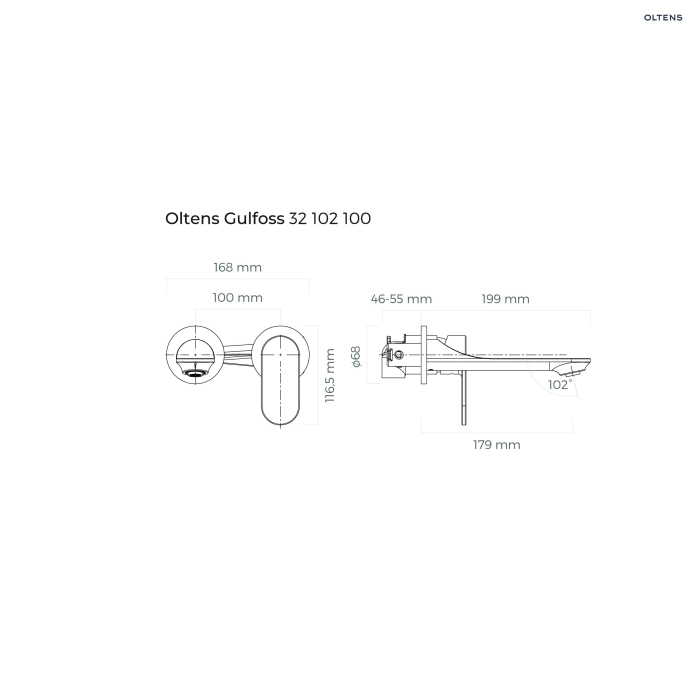 Oltens Gulfoss bateria umywalkowa podtynkowa kompletna chrom 32102100
