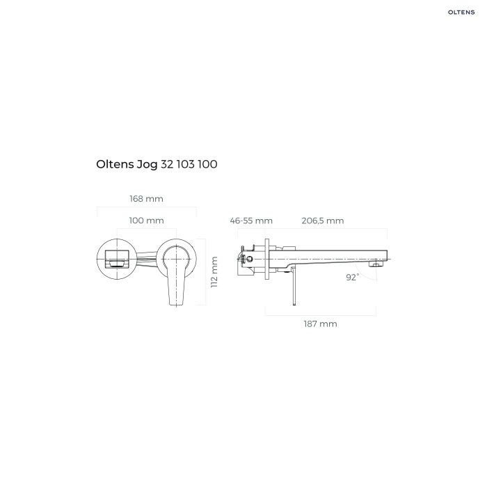 Oltens Jog bateria bidetowa stojąca chrom 31303100