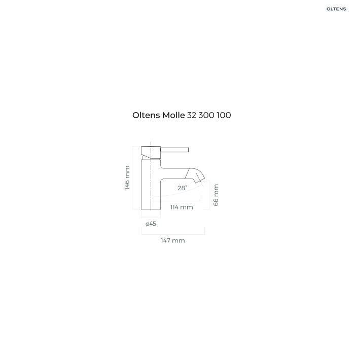 Oltens Molle bateria umywalkowa stojąca wysoka chrom 32500100