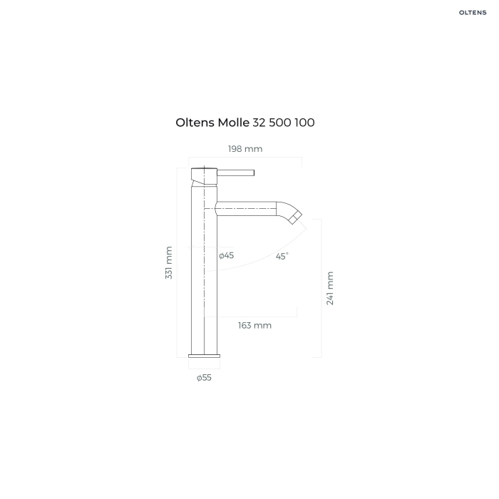Oltens Molle bateria umywalkowa podtynkowa kompletna czarny mat 32600300